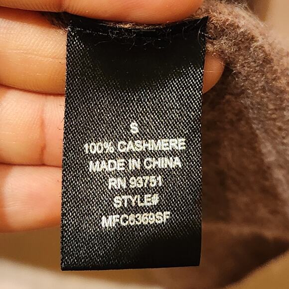 Lusso 100% Cashmere Sz S Long Open Cardigan Old Money Brown Quiet Luxury Sweater - Picture 6 of 8